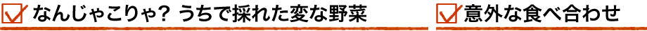 なんじゃこりゃ？うちで採れた変な野菜＆意外な食べ合わせ