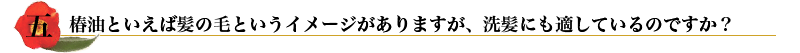 五.　椿油といえば髪の毛というイメージがありますが、洗髪にも適しているのですか？